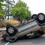 Photo by Jessie Stensland / Whidbey News Group                                A woman sustained minor injuries after a Jeep rolled on Main Street in Coupeville.