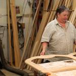 Buffy Cribbs also creates furniture and custom pieces in her wood shop. She and her hsuband, Bruce Morrow, also worked in construction and built their house a dozen years ago.