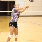 Cami Bristow passes during a drill Monday.(Photo by John Fisken)