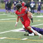 Coupevilles Sean Toomey-Stout leaves an Anacortes defender behind in Saturdays jamboree. (Photo by John Fisken)