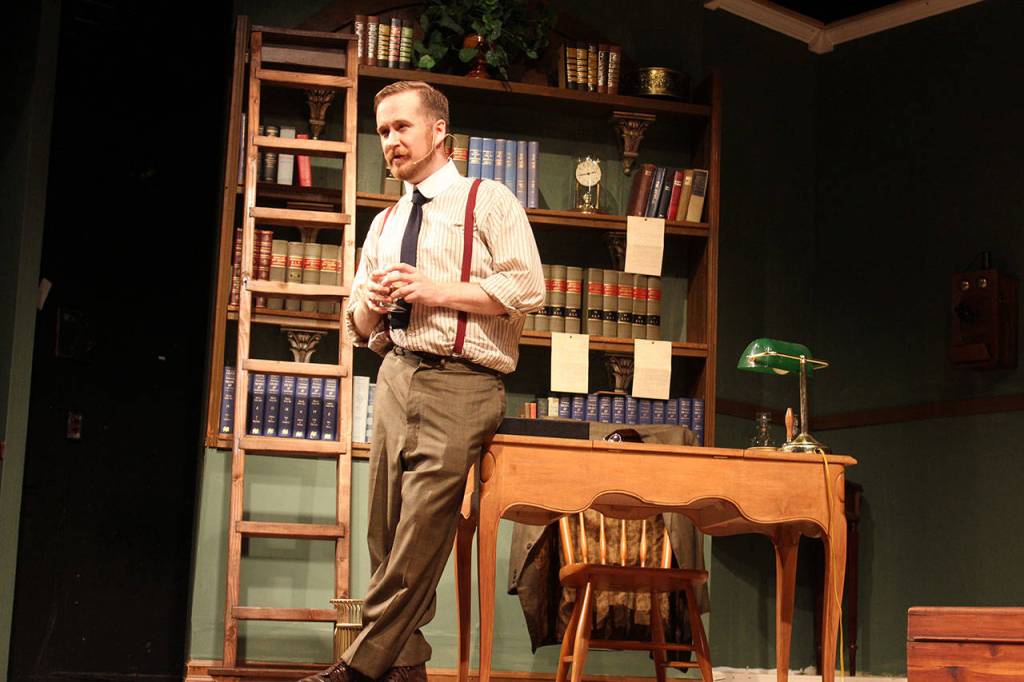 Darren McCoy stars as the distant benefactor, Jervis, who falls for Jerusha, the young orphan he supports through four years of college. The plot revolves around the correspondence between the two. (Photo by Patricia Guthrie/Whidbey News Group)