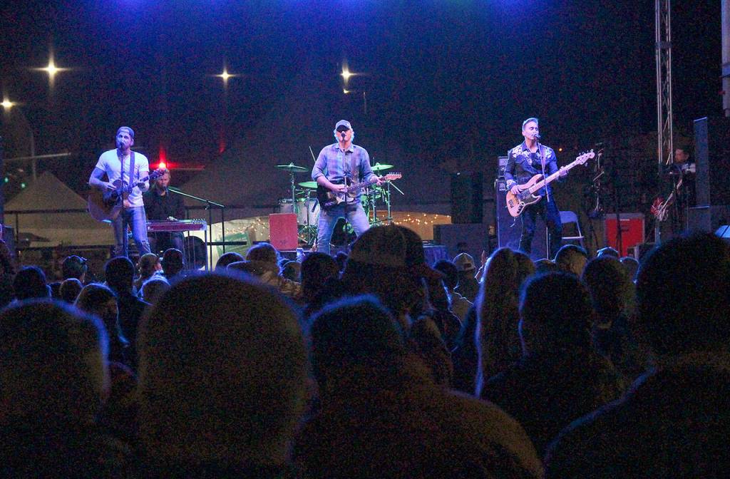 The 2018 Oak Harbor Music Festival headliner James Barker Band performs in front of a packed crowd Saturday night on the Island Thrift Stage. Photo by Laura Guido/Whidbey News-Times