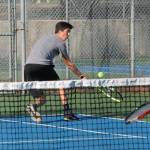 James Wood hustles to run down a shot.(Photo by Jim Waller/Whidbey News-Times)