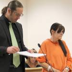 Photo by Jessie Stensland / Whidbey News-Times                                Tina Silvia appears in Island County Superior Court Sept. 3 with attorney David Manni.