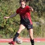 Mallory Kortuem controls the ball for Coupeville.(Photo by John Fisken)