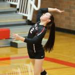 Scout Smith recorded six aces as Coupeville defeated Friday Harbor.(Photo by John Fisken)