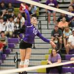 Morgan Pease smashed 26 kills in the win over Meadowdale.(Photo by John Fisken)
