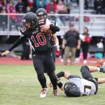 Shane Losey sheds a Vashon Island defender.(Photo by John Fisken)