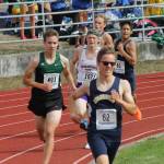 Oak Harbors Dallas Riddle-Stevens (1072) heads toward the finish line in Saturdays meet. (Photo by Jim Waller/Whidbey News-Times)