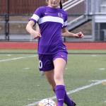 Danielle Lonborg takes control of the ball in Saturdays match.(Photo by John Fisken)