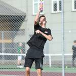 James Wood serves for the Wolves Wednesday.(Photo by John Fisken)