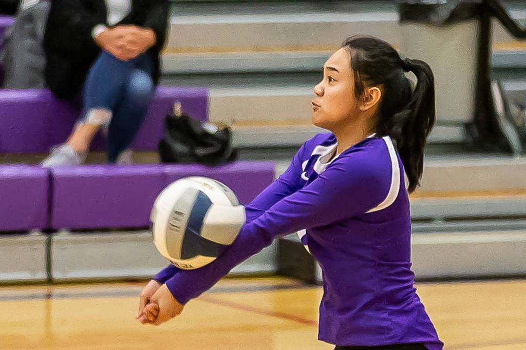 Grendina DeGuzman passes in Tuesdays win over Archbishop Murphy.(Photo by John Fisken)