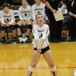 Ashley Menges prepares to pass for the Wolves.(Photo by Jim Waller/Whidbey News-Times)
