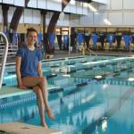 Oak Harbor High School senior diver Kelly Gruenwald returns to the board at John Vanderzicht Memorial Pool this week. (Photo by Jim Waller/Whidbey News-Times)
