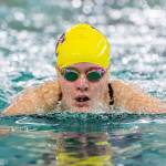 Maddy Ward participates in the breaststroke at Snohomish.(Photo by John Fisken)