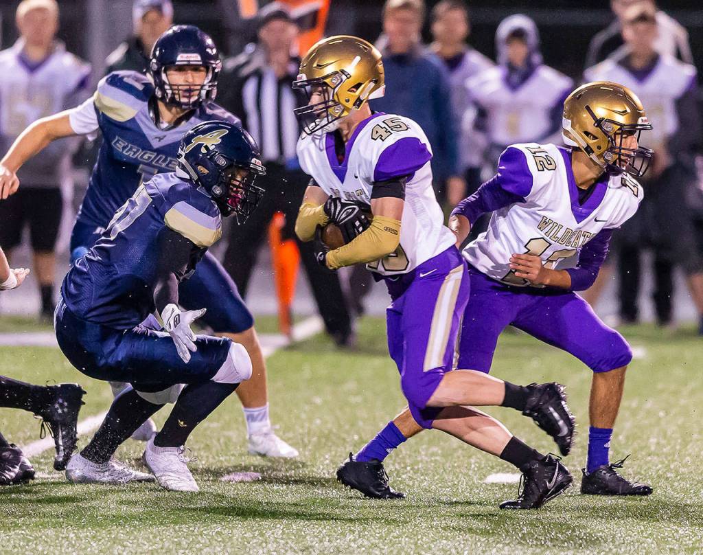 Caden Leckelt (45) and Caleb Fitzgerald (12).(Photo by John Fisken)