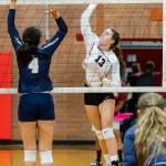 Emma Smith goes for the kill. (Photo by John Fisken)