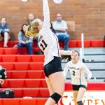 Hannah Davidson attacks for Coupeville. (Photo by John Fisken)