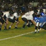 Coupeville prepares to run a play in Fridays game with South Whidbey.(Photo by Jim Waller/Whidbey News-Times)