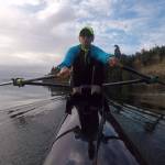 Cece Aguda rows along Whidbey Island. (Submitted photo)