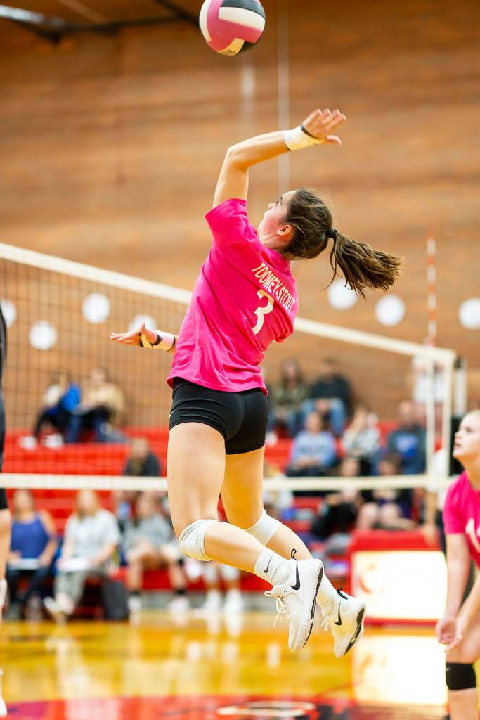 Maya Toomey-Stout launches another kill.(Photo by John Fisken)