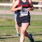Carolyn Lhamon runs to ninth place, best among Coupeville girls, in Wedensdays race. (Photo by John Fisken)