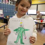 Avery Hunt                                  A Witch (But she drew Tinkerbell). Because I like witches. They have brooms.