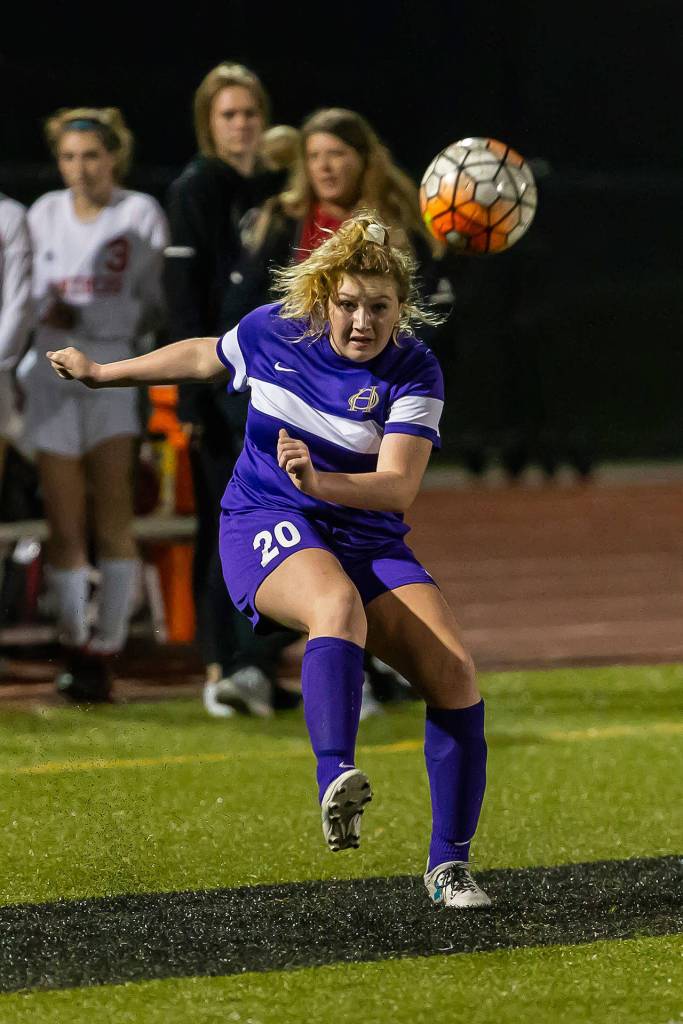 Morgan Lamar boots the ball up the field for the Wildcats Tuesday.(Photo by John Fisken)
