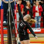 Hannah Davidson tips in the win over Sultan Wednesday.(Photo by John Fisken)