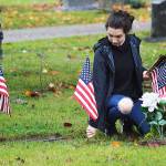 Flags planted in memory of fallen soldiers