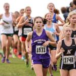 Oak Harbors Alexis Smith (1631) competed in her third consecutive state cross country meet over the weekend. (Photo by Matt Simms)