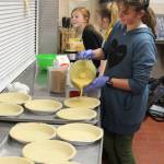 Students at South Whidbey Elementary School learned how to make pumpkin pies from pumpkins they grew at the school farm. They baked 80 pies to be served during the Nov. 15 Harvest Feast. (Photos by Patricia Guthrie/Whidbey News Group)