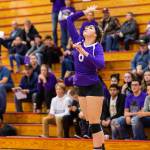 Payton Parks serves for the Wildcats.(Photo by John Fisken)