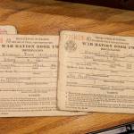 WWII ration cards are part of the veterans display at Oak Harbor Library.
