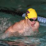 Kyto Morrow competes for the Wildcat swim team last season. (Photo by John Fisken)