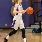 Olivia Waite brings up the ball to get the Oak Harbor offense started. Waite passed for five assists in the game.(Photo by John Fisken)