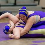 Emily Canfield takes control of her match.(Photo by John Fisken)