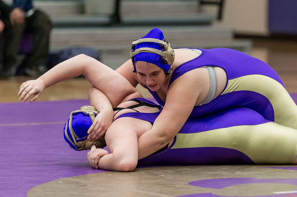 Emily Canfield takes control of her match.(Photo by John Fisken)