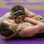 Ethan Pace has Zach English in trouble.(Photo by John Fisken)