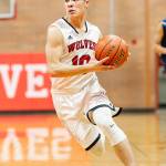 Sean Toomey-Stout attacks the basket in the Sultan game.(Photo by John Fisken)