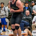 Oak Harbors Michael Fisken celebrates his win over top-ranked Dominick Mack of Squalicum. (Photo by John Fisken)