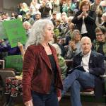 Photo by Laura Guido / Whidbey News Group.                                The audience at Wednesday nights meeting in Coupeville cheered for Allyson Brooks, state historic preservation officer.