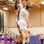Oak Harbors Kevin Schuldt (34) blocks a Lynnwood shot.(Photo by John Fisken)