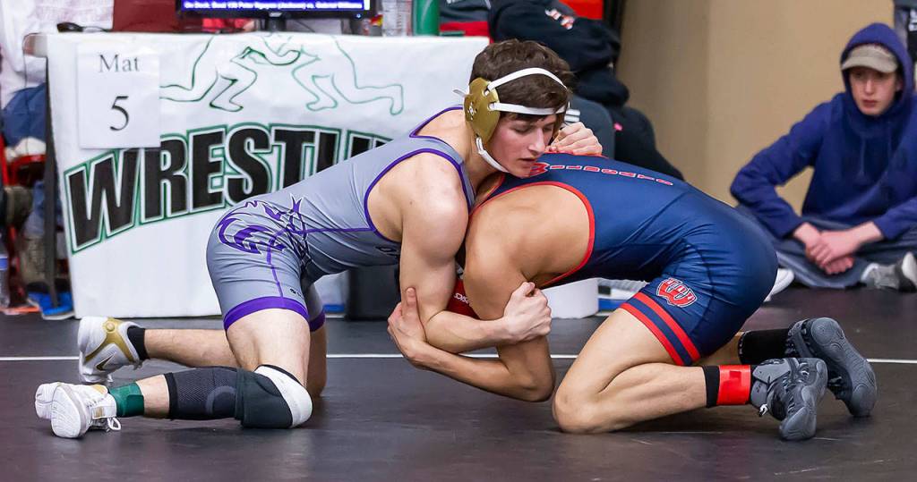 Blake McBride, left, squares off with Westviews Blake Hernandez.(Photo by John Fisken)