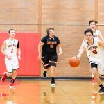 Coupevilles Hawthorne Wolfe (3) takes off on a breakaway. Trailing the play are Sean Toomey-Stout (10), Jered Brown (1), Liam Schenfeld (12), Gavin Knoblich and Joe Waud (11).(Photo by John Fisken)