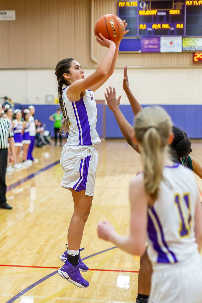 Mikhaela Cortez puts up a jump shot in Fridays game.(Photo by John Fisken)