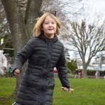 Veda Wray completes a lap Thursday morning at Oak Harbor Elementary School as part of the new Marathon Kids running club. Photo by Laura Guido/Whidbey News-Times