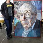 Senior Allison Jungmann and her piece Eyes for the Ocean, which qualified for the national Scholastic Art Competition. Photo by Laura Guido/Whidbey News-Times