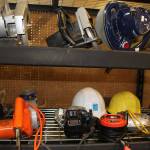Among the many construction and home improvement items for sale at the Freeland Habitat for Humanity store are hardhats and a variety of power tools.