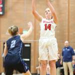 Ema Smith puts up a jumper for Coupeville.(Photo by John Fisken)